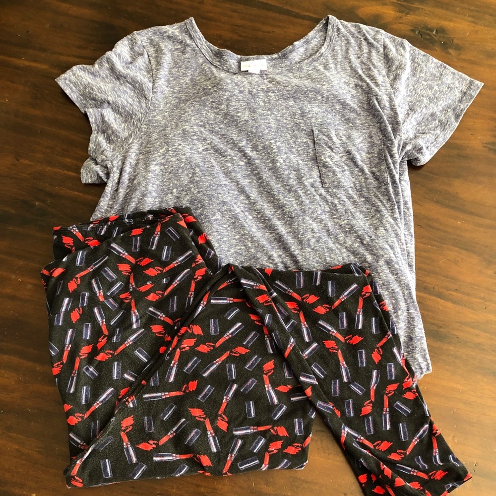 LuLaRoe M Carly Dress and T/C Leggings